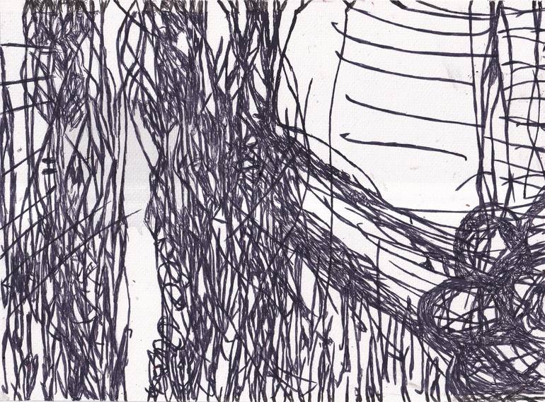 Original Dada People Drawing by Swarnaly Mitra Rini
