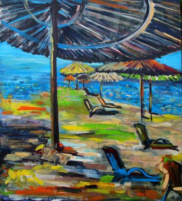 Print of Abstract Expressionism Beach Paintings by Seba Art Gallery