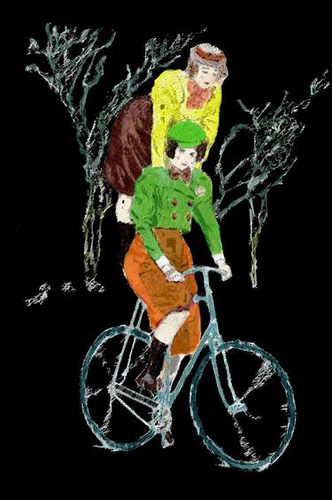 Print of Figurative Bicycle Paintings by Wheely Art