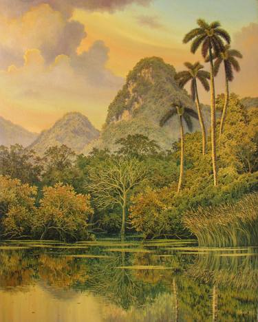 Saatchi Art Artist Hanoi Martinez Leon; Paintings, “The sunset of the great mountain. SOLD” #art