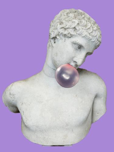 roman bust statue blowing a bubble(other version) thumb