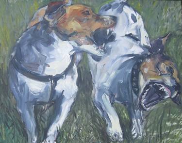 Print of Expressionism Dogs Paintings by Angel Taurus