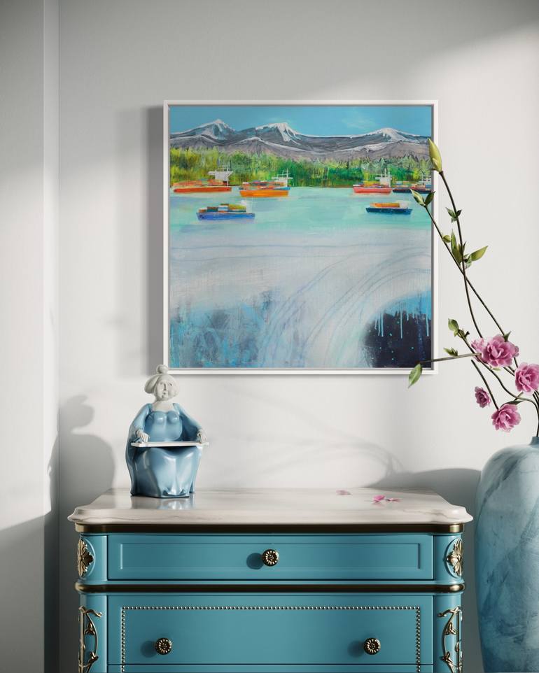Original Contemporary Seascape Painting by Kathryn Matthews