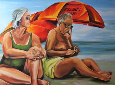 Print of Portraiture Beach Paintings by Halyna Kuznetsova