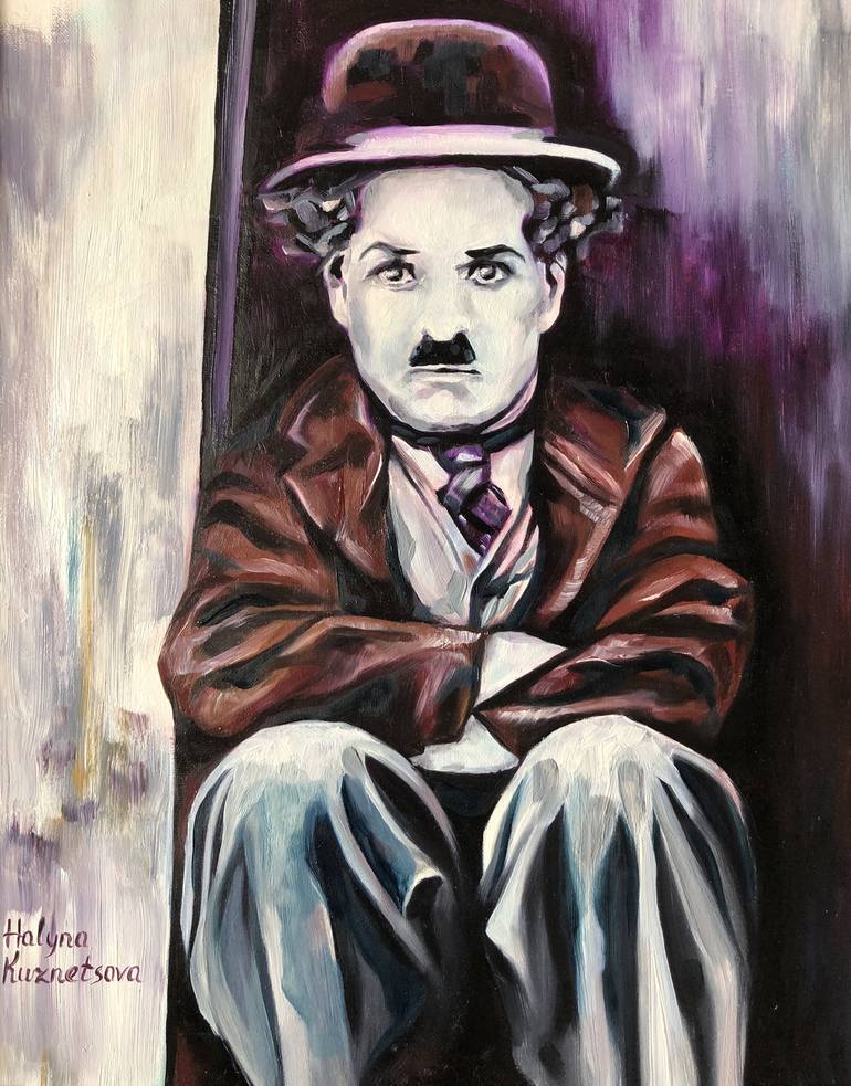 Portrait De Charlie Chaplin Pintura Por Arnaud Montenon Artmajeur