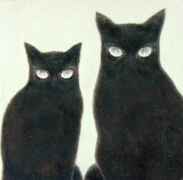 Original Fine Art Cats Paintings by Woori Bai