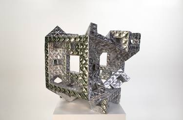 Mirrored Hexagonal Cubes Geometric Harmony in Origami thumb