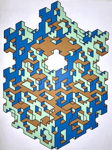 Origami Illusion Formulaic Architecture Cube Mathematical thumb