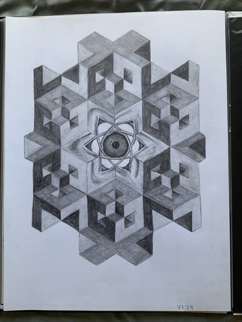 Original Pop Art Geometric Drawing by Vance Houston