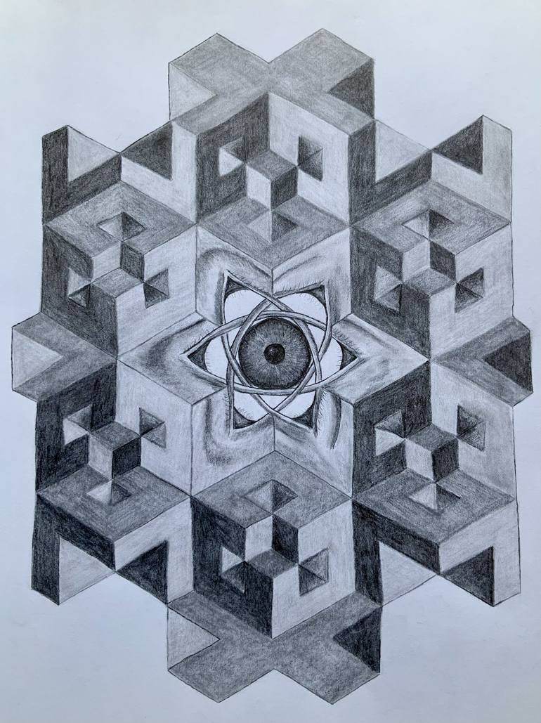 Original Pop Art Geometric Drawing by Vance Houston