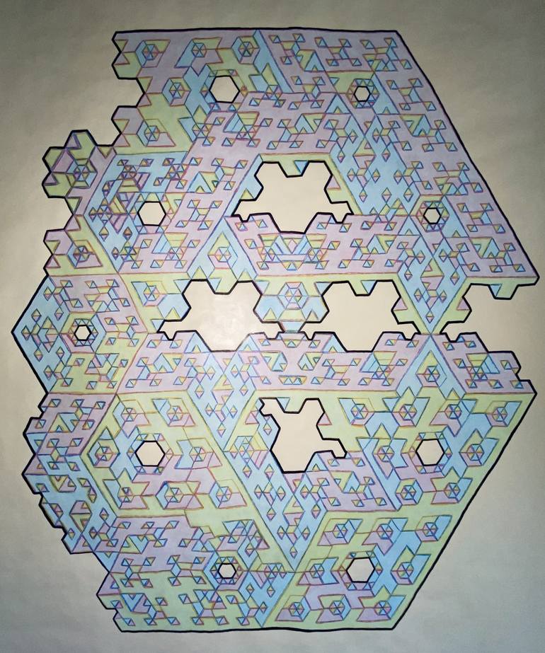Original Geometric Architecture Mixed Media by Vance Houston