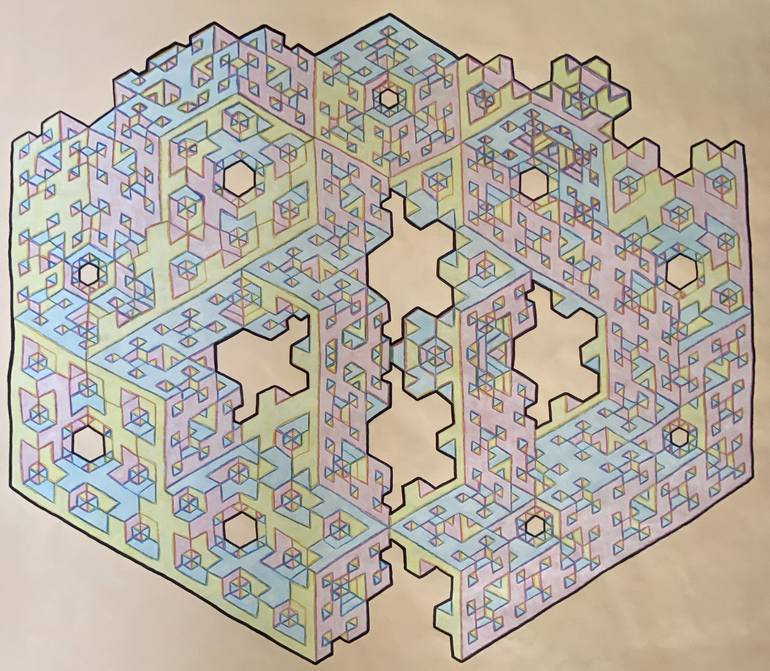 Original Geometric Architecture Mixed Media by Vance Houston