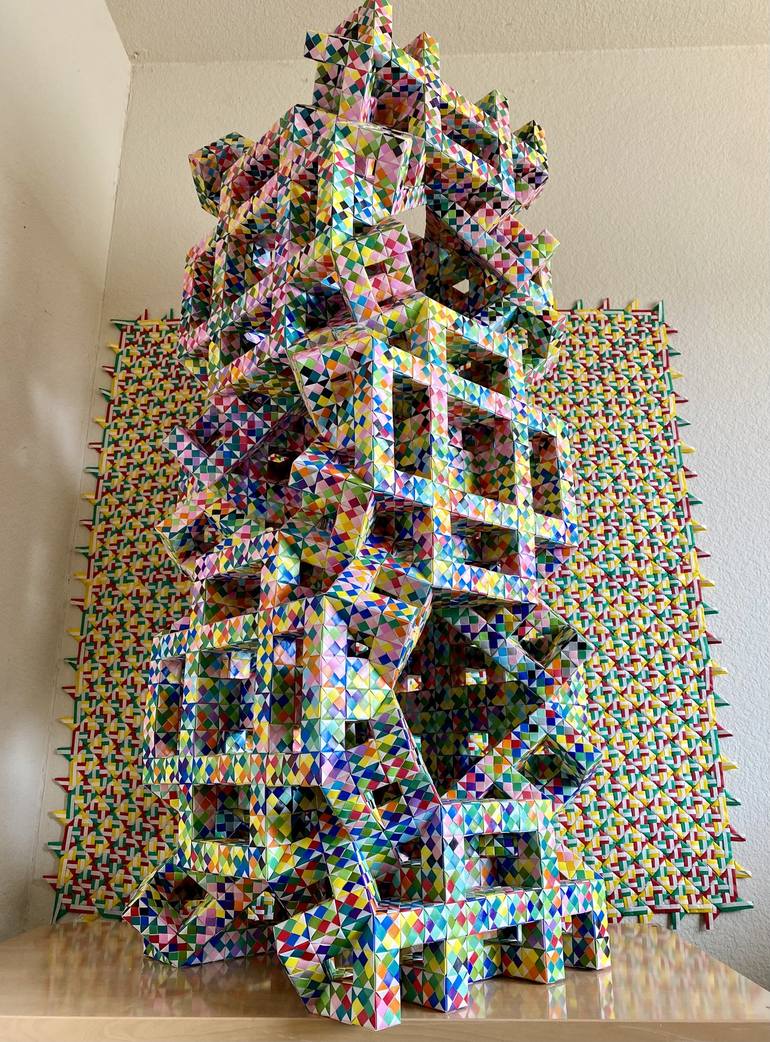 Original Art Deco Geometric Sculpture by Vance Houston
