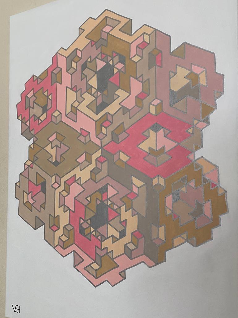 Original Abstract Geometric Painting by Vance Houston