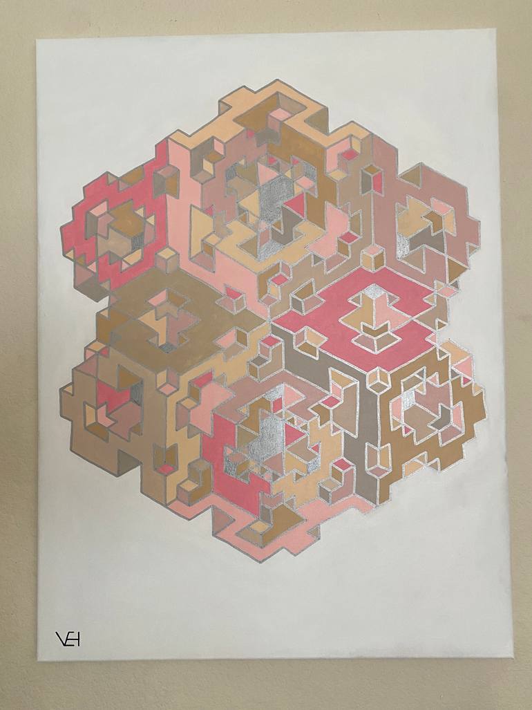 Original Abstract Geometric Painting by Vance Houston