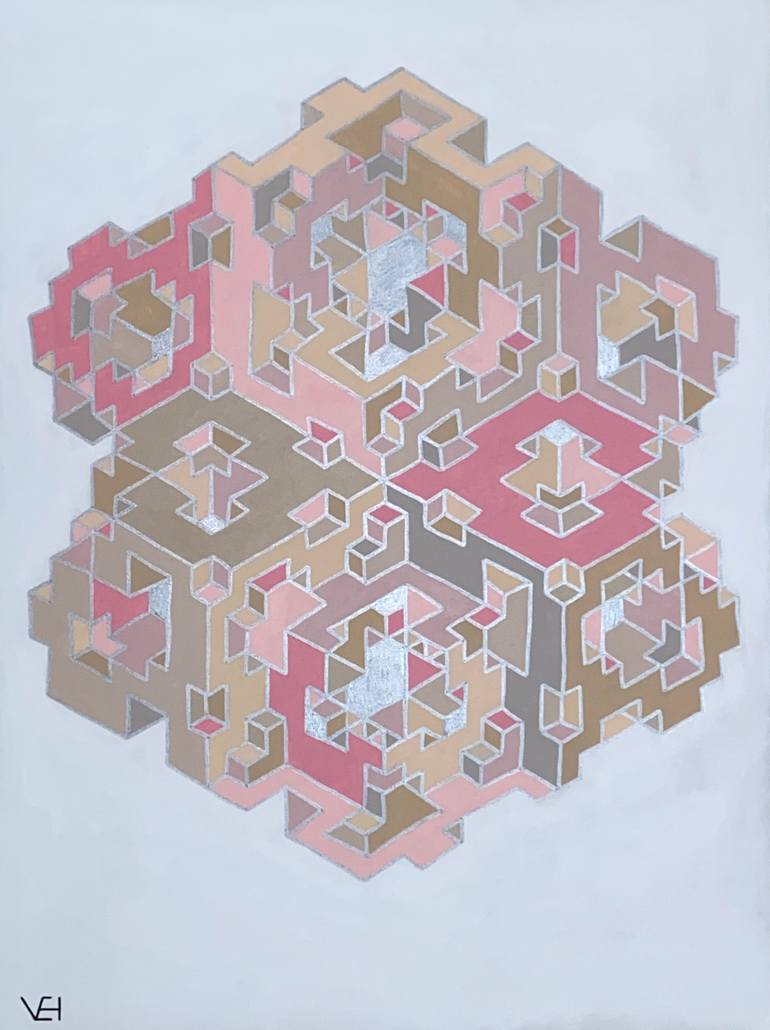 Original Abstract Geometric Painting by Vance Houston