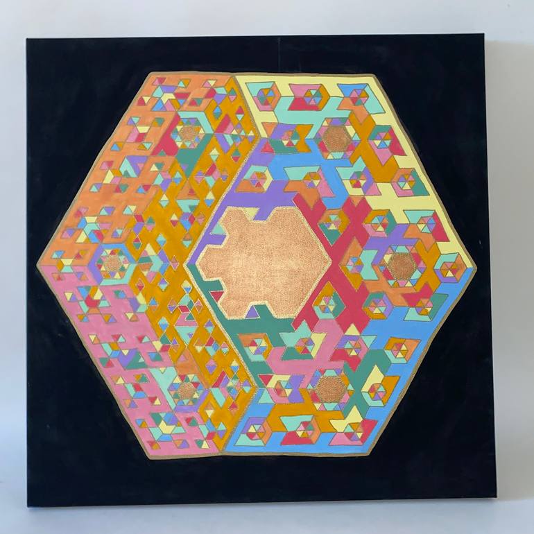 Original Abstract Geometric Painting by Vance Houston