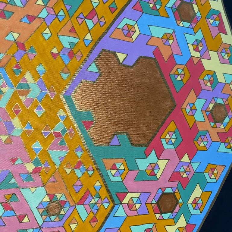 Original Abstract Geometric Painting by Vance Houston