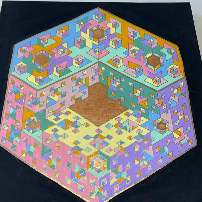 Original Abstract Geometric Painting by Vance Houston