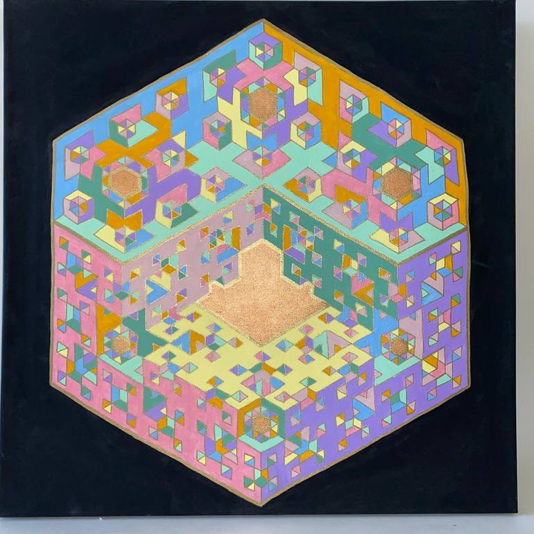 Original Abstract Geometric Painting by Vance Houston