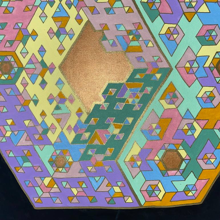 Original Abstract Geometric Painting by Vance Houston