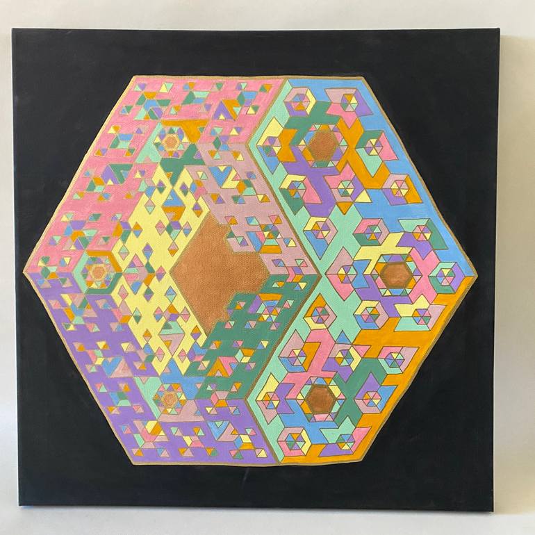 Original Abstract Geometric Painting by Vance Houston
