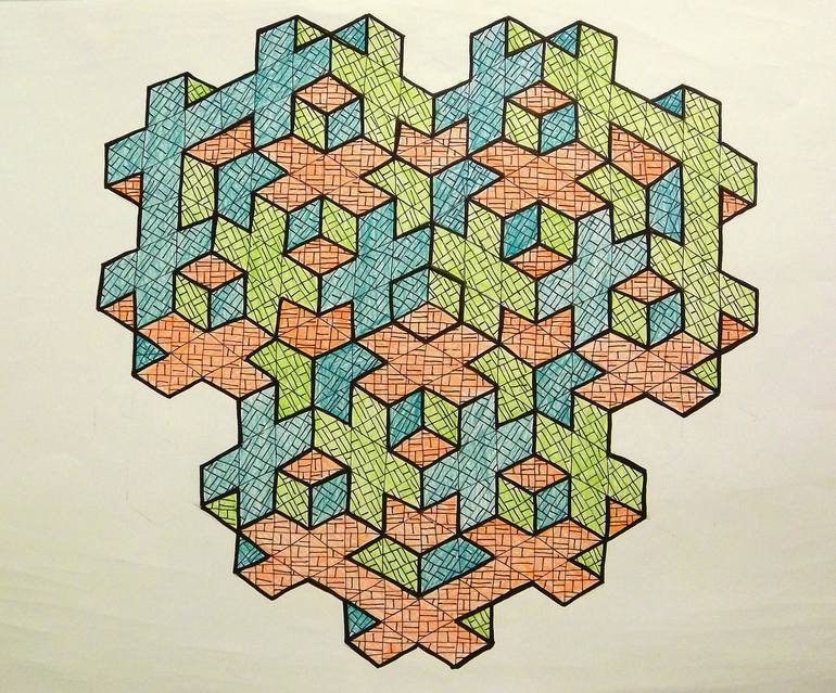 Original Abstract Geometric Drawing by Vance Houston