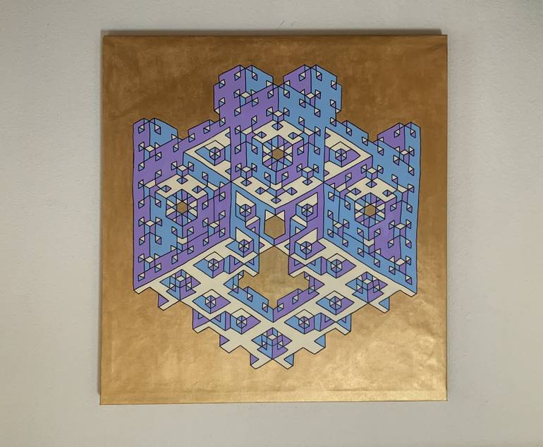 Original Abstract Geometric Painting by Vance Houston