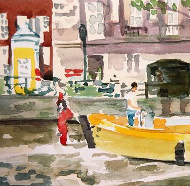 Original Impressionism Boat Paintings by Toby Weston