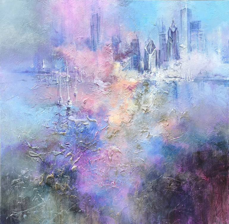 Morning Haze At The Monroe Harbor Painting By Andrew Manaylo Saatchi Art