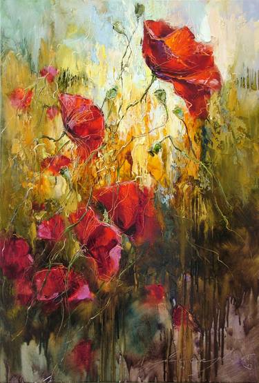 Original Expressionism Floral Paintings by Andrew Manaylo