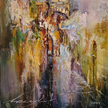 Original Abstract Expressionism Cities Paintings by Andrew Manaylo