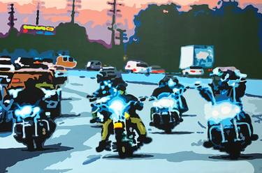 Original Pop Art Motorcycle Paintings by celle van haverbeke
