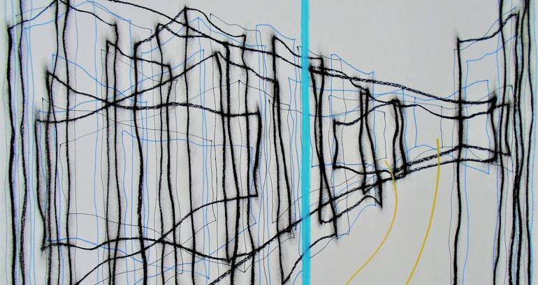 Original Black & White Abstract Drawing by Kevin Jones