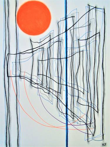 Original Expressionism Abstract Drawings by Kevin Jones