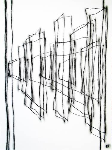 Original Black & White Abstract Drawing by Kevin Jones