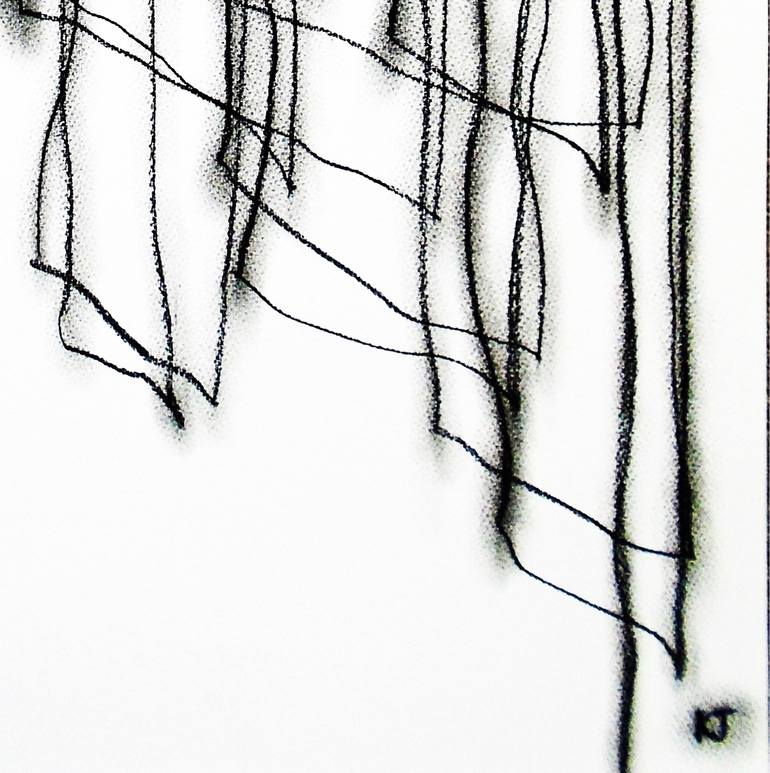 Original Black & White Abstract Drawing by Kevin Jones