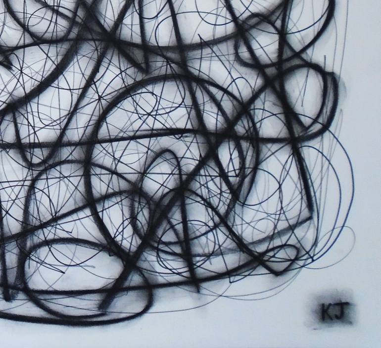 Original Black & White Abstract Drawing by Kevin Jones