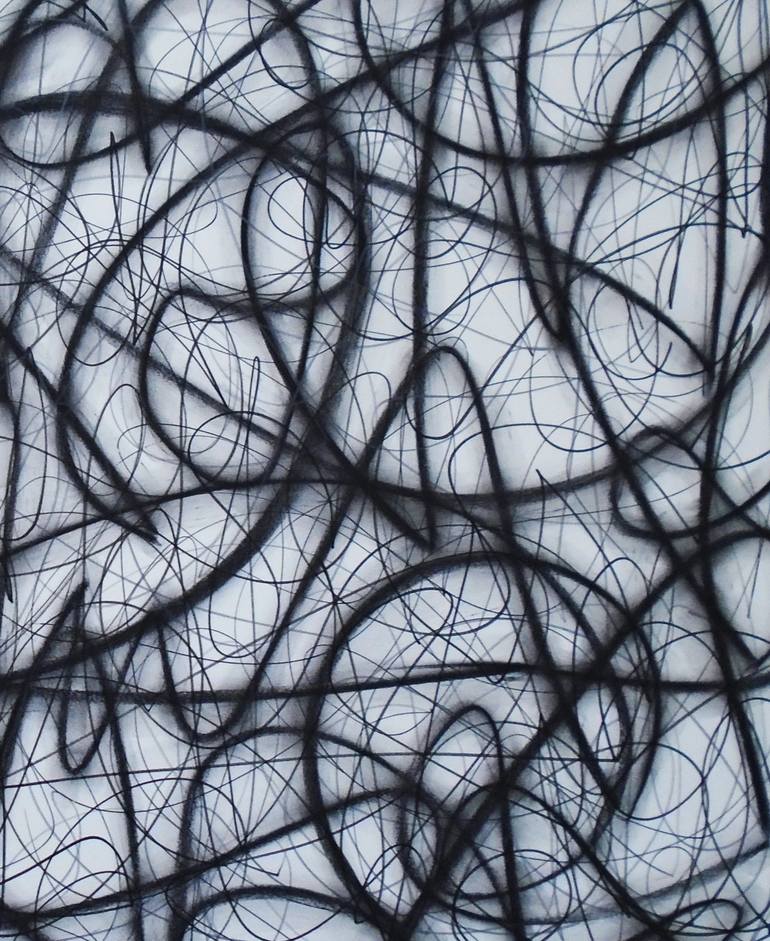 Original Black & White Abstract Drawing by Kevin Jones