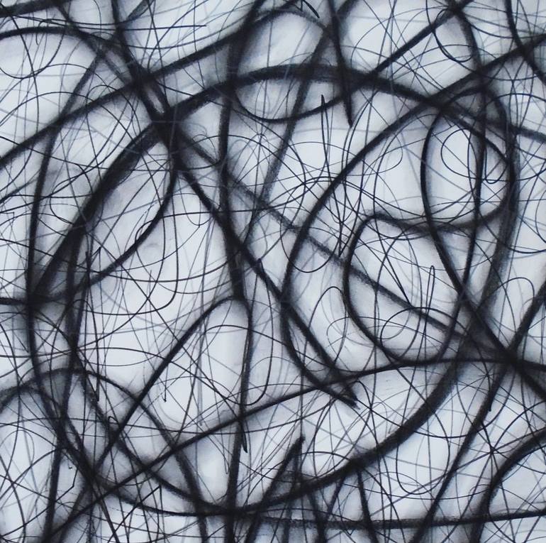 Original Black & White Abstract Drawing by Kevin Jones