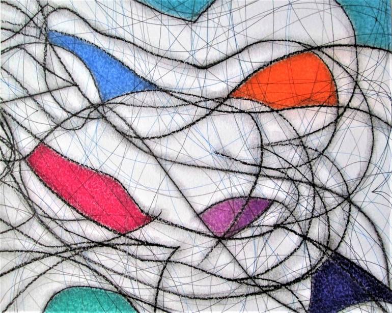 Seven Colour Abstract Drawing by Kevin Jones Saatchi Art
