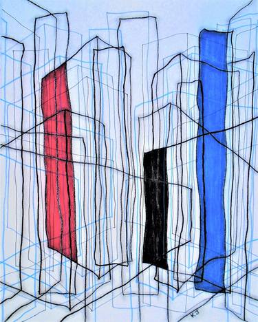 Blue, Black and Red Verticals thumb