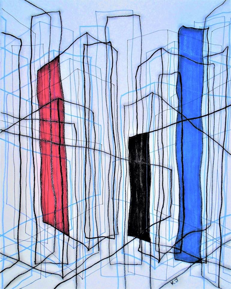 Blue, Black and Red Verticals