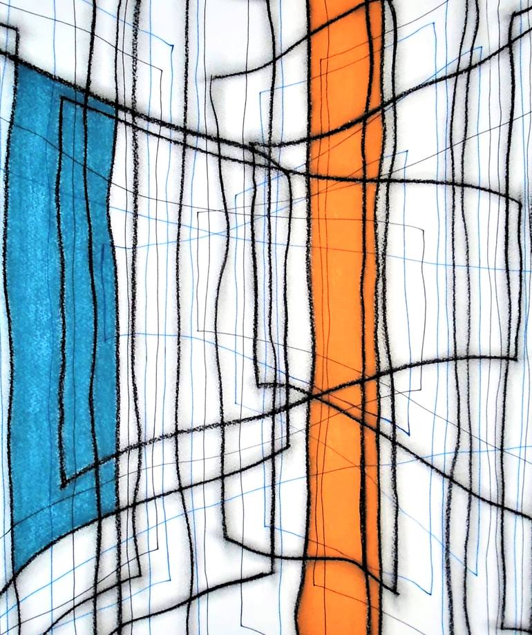 Original Cubism Abstract Drawing by Kevin Jones