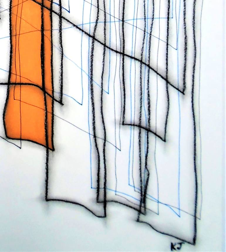 Original Cubism Abstract Drawing by Kevin Jones