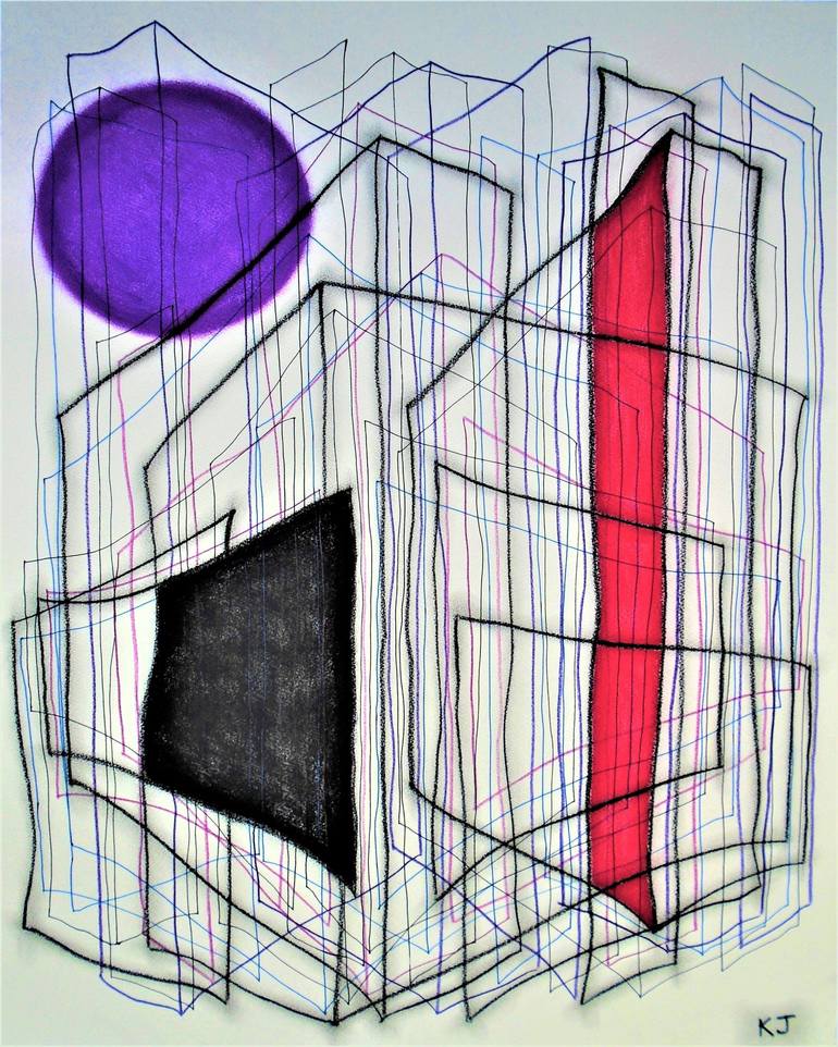 Purple Circle, Red Vertical and Black Square