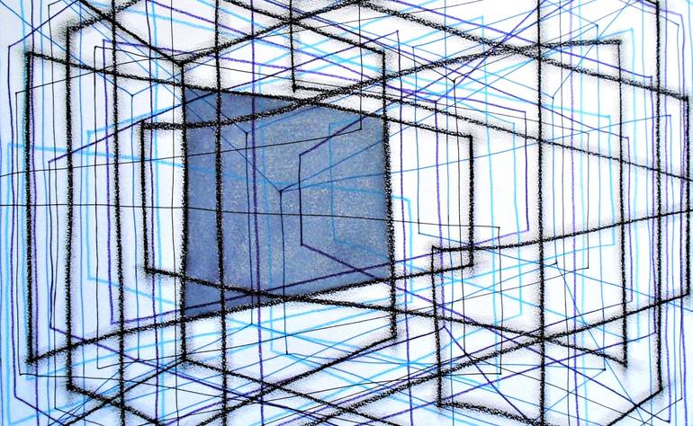 Original Cubism Abstract Drawing by Kevin Jones