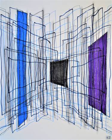 Blue and Purple Verticals with Black Square thumb