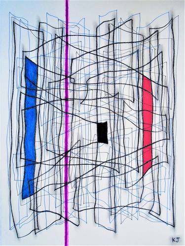 Original Expressionism Abstract Drawings by Kevin Jones