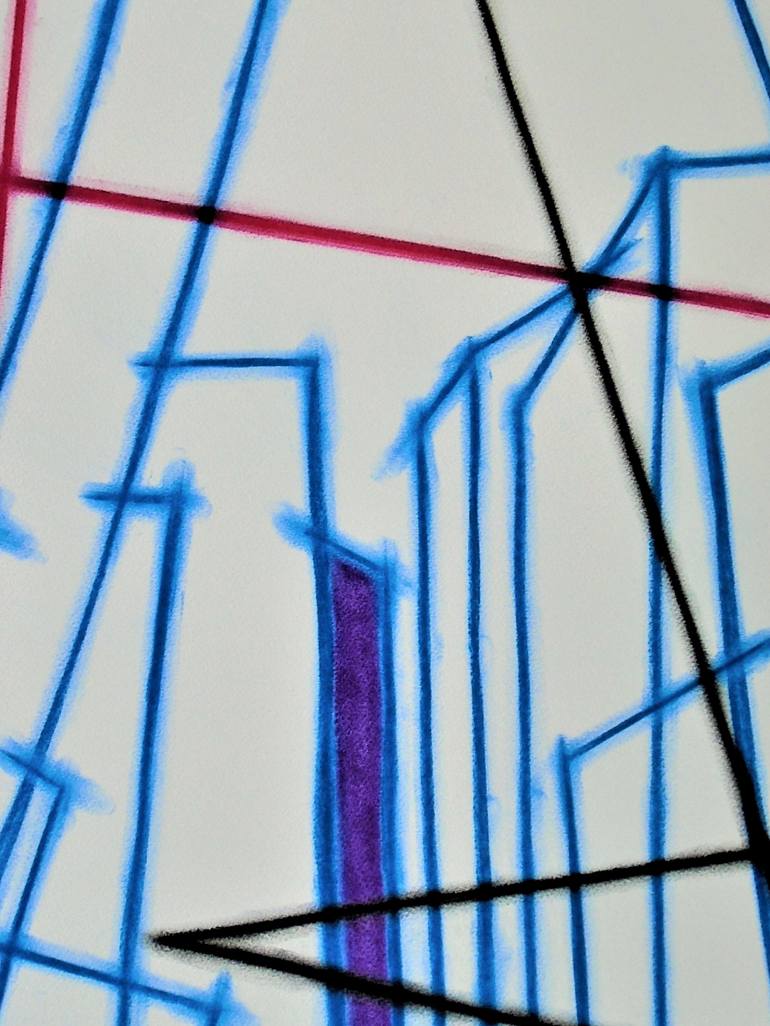 Original Cubism Abstract Drawing by Kevin Jones